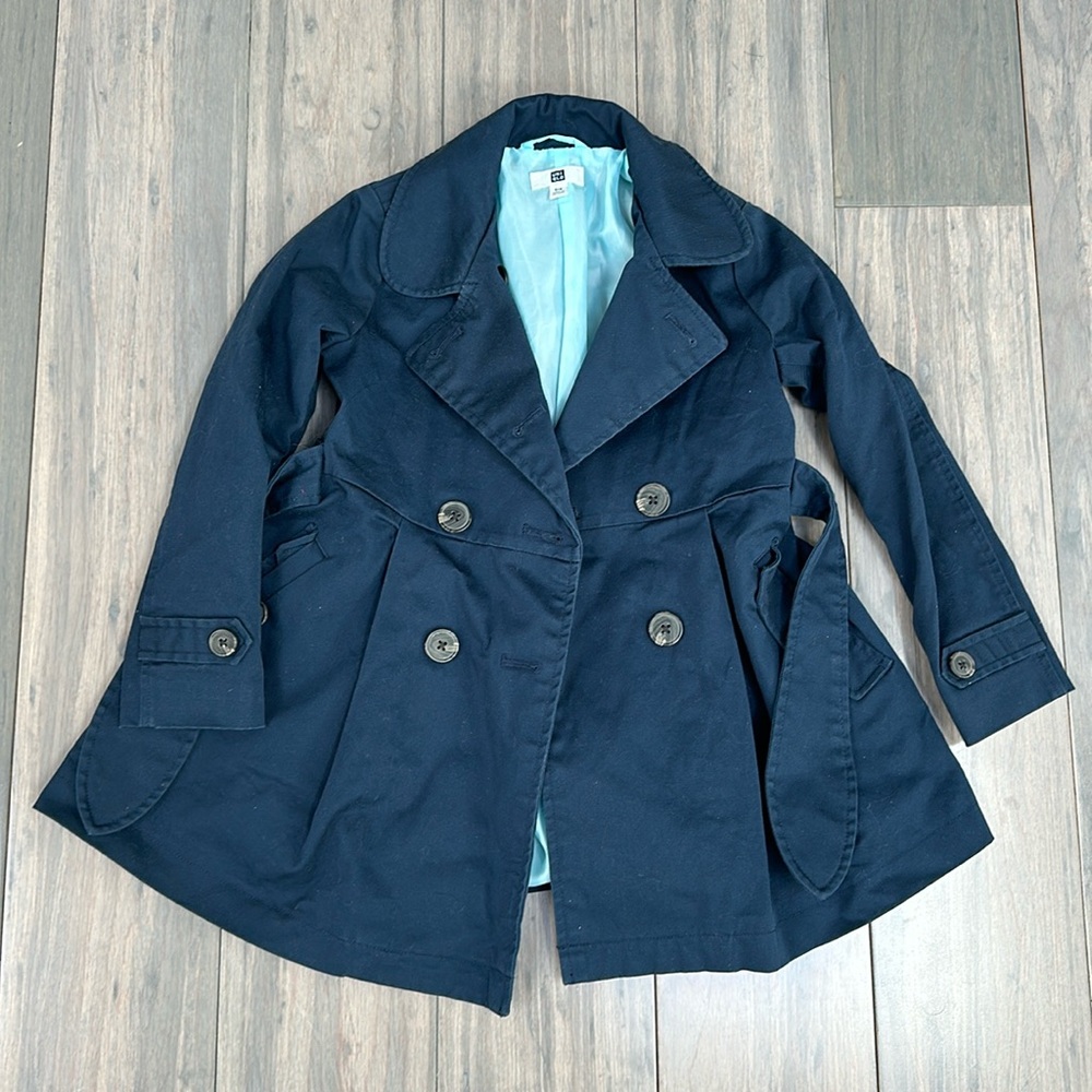 Uniqlo Navy Khaki Trench Coat Size 5-6